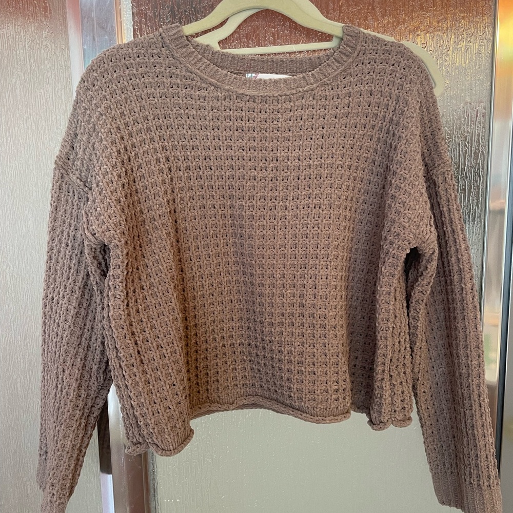 Pink Rose Cropped Sweater